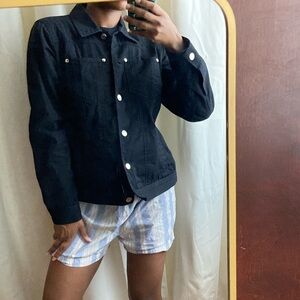 Evan Picone Black Cotton Jacket